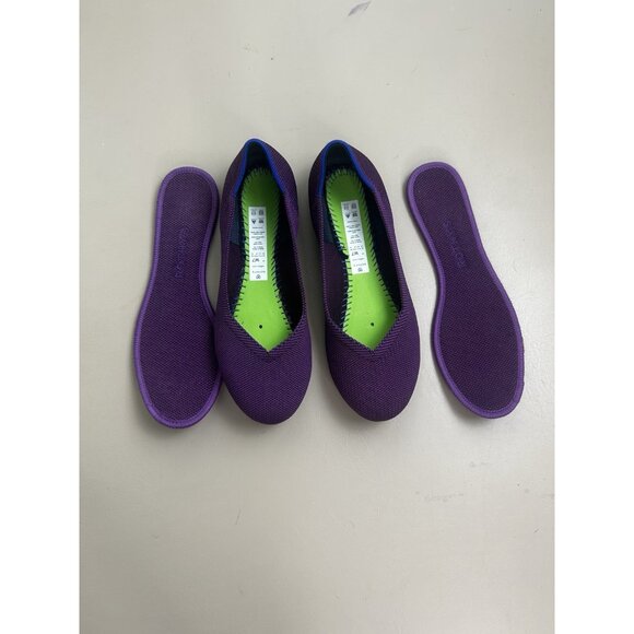 Rothy's The Flat Women's 7 Fig Purple Wine Knit Round Toe Ballet Shoes - Picture 4 of 14